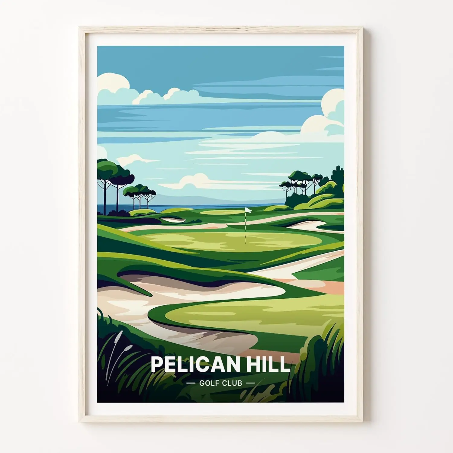 Pelican Hill Golf Club Travel Poster, Golf Course Wall Art, Home Decor, Gift for Golfers, Golf Course Unframed Poster TTM3L-115