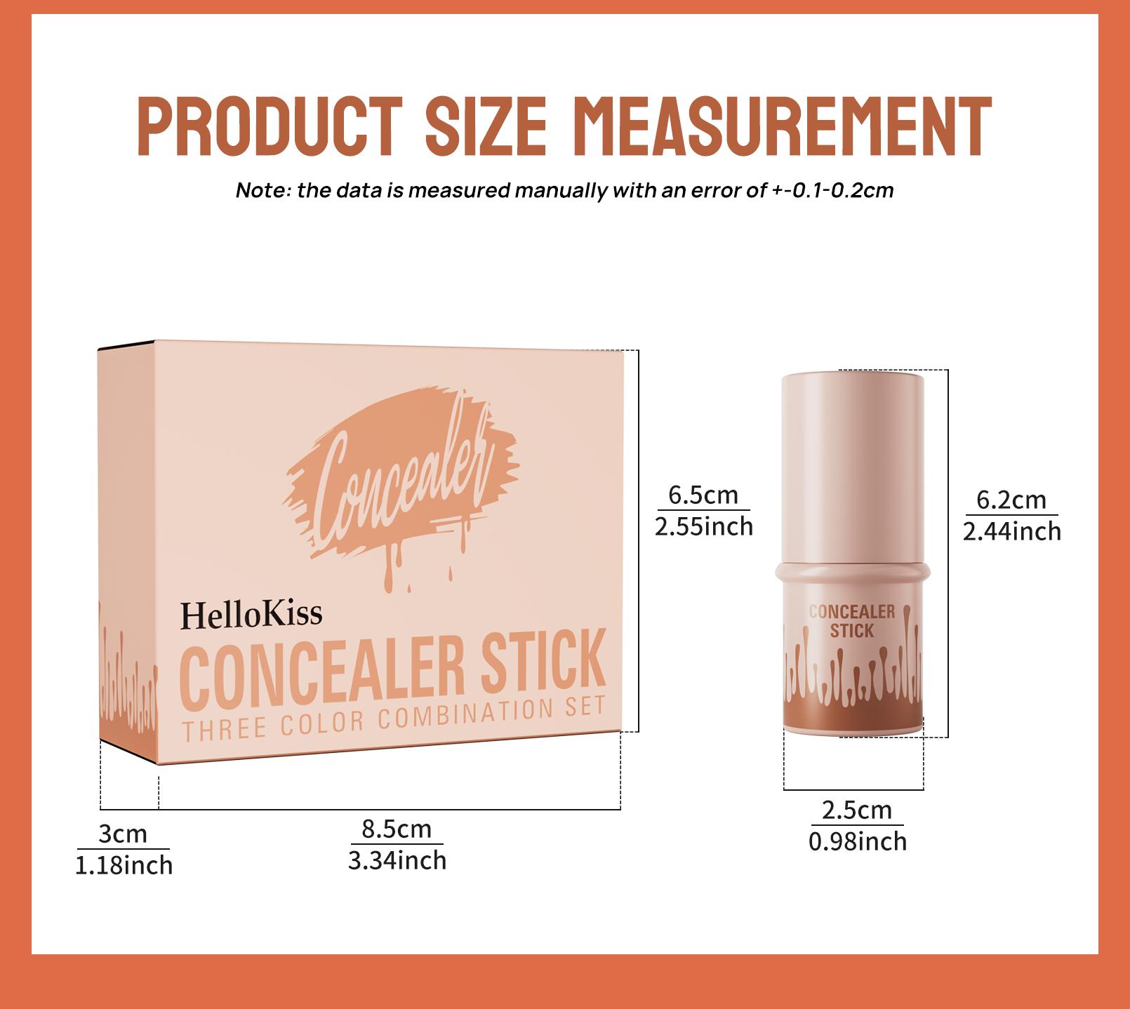HelloKiss 3-Piece Contour Stick Set Highlight Contour Blush Stick Cream Blush for All Skin Tones Makeup Cosmetic Long-Lasting Transfer-Proof Buildable Formula - Blend, Brush