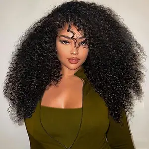 [3 In 1 Half Wig] Dachic Hair Kinky Curly Human Hair Wigs for Women Drawstring Seamless Flip Wear Go Glueless Wigs  180% density Big head Friendly Beginner Friendly