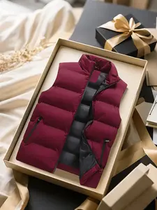 Men's Lightweight Casual Vest, Foldable Design for Autumn & Winter, Warm & Comfortable Daily Wear, Perfect for Storage