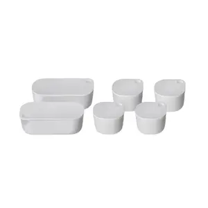 Dash and Dot Containers in Gray (Set of 6)