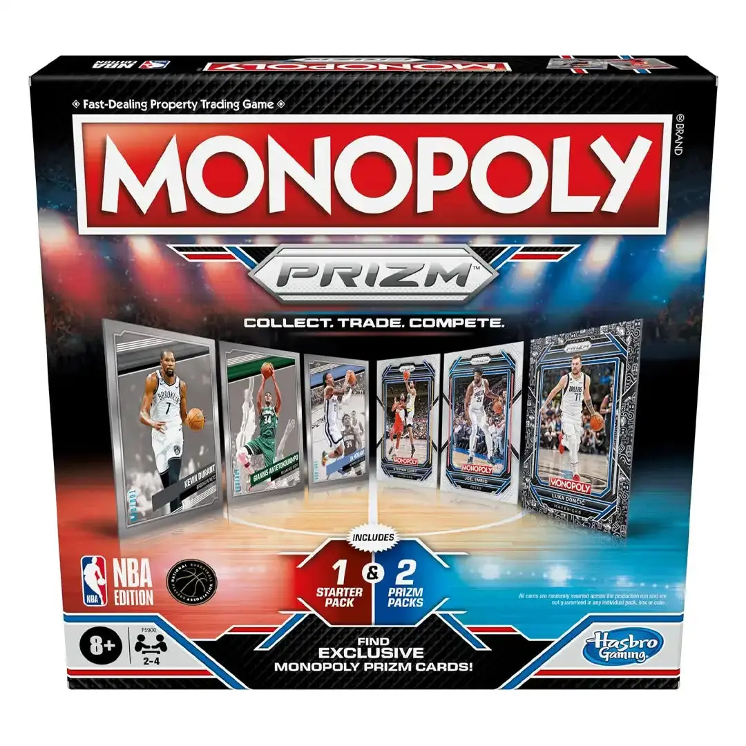 Hasbro Monopoly Prizm - NBA Edition Interactive Board Game, Includes Sports Trading Cards & Collectible Cards, Suitable for 10-12 Year Olds, Ideal for Party & Fun with Friends Play
