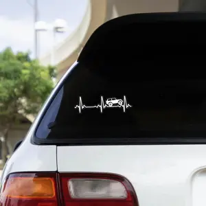 1PC Fits car windows, off-road backpacks & interior decor, it “adds off-road love vibe” during off-road crossings, daily commutes & passion check-ins, the heartbeat + off-road car design fits various items, Decal For Cars