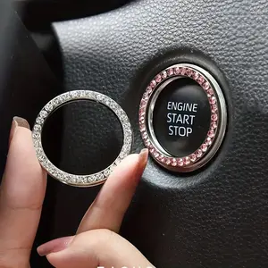 Cute Car One-Button Start Decorative Ring, Universal Key Ignition Switch Cover, Stylish Interior Decoration Sticker for Cars