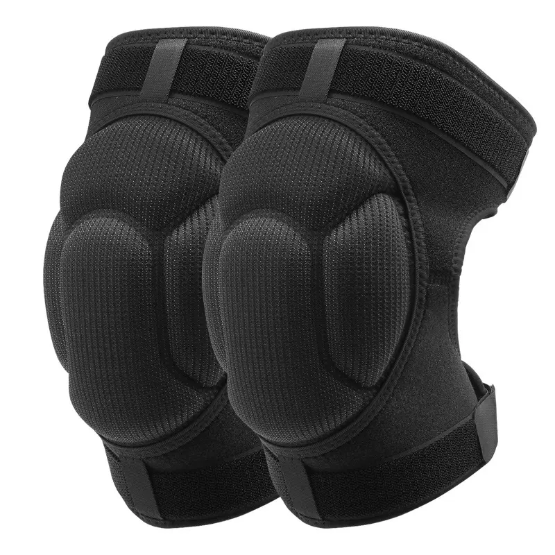 Black High-Density Foam Knee Pads - Adjustable Strap, Comfortable, Breathable Anti-Injury Protective Gear, Pad Protective Gear for Sports, Ideal for Dancing, Roller Skating