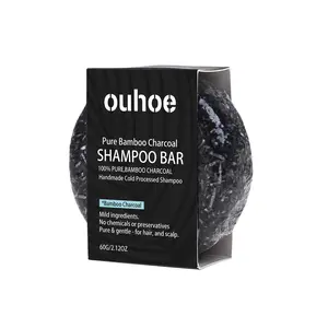 Ouhoe Bamboo Charcoal Shampoo Soap Deep Cleansing Scalp Strengthening Hair Strengthening Nourishing Repair Improve Dry Shampoo Soap