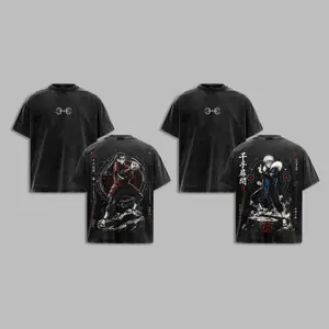 [COLLECTION] - Hokage - Hashirama x Tobirama Vintage Washed Oversized Anime T-Shirt, Hokage Graphic Tee, Heavyweight Cotton Streetwear Gym Shirt, Unisex Manga Apparel Gift for Anime Fans