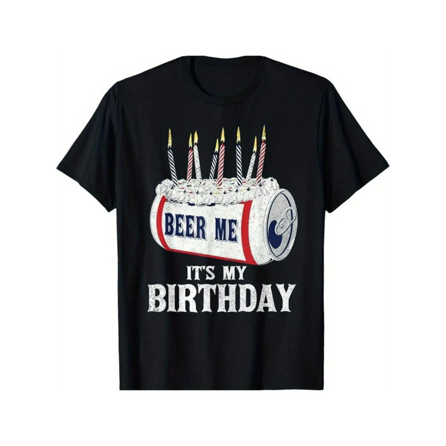 Summer t Shirts Beer Me It's My Birthday" Funny Party Tee - Comfortable Crew Neck Short Sleeve Shirt for Men, Perfect for Casual Outings & Sports