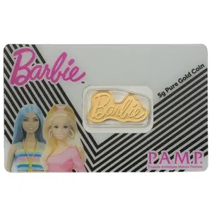 2026 Pamp Barbie Logo Shaped 5 Gram Gold Coin - In Assay