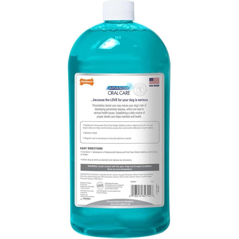 Advanced Oral Care Pet Dental Water Additive, Liquid Tartar Remover & Breath Freshener for Dogs, Dog Teeth-Cleaning, Original Flavor, 32 oz.