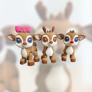 Fully Articulated Holiday Reindeer Collection  | Customizable Holiday Decor | Perfect for Gifting