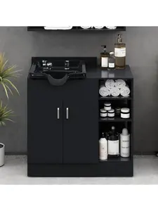 Shampoo Backwash Station for Salons,Salon Station with Shampoo Bowl & Storage Layer,Salon Equipment for Professional Spa Beauty Services