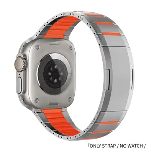 Titanium Metal Band for Iwatch 40/46/42/44/45/49mm, Stainless Steel Strap for Iwatch Series 11/10/9/8/7/6/5/4/se/3/ultra