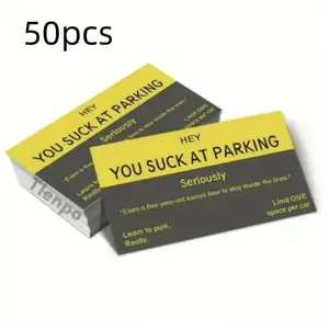 Funny Parking Violation Tickets, 50pcs Warning Parking Cards for Cars & Trucks, Humorous External Accessories, Ideal for Learning Bad Parking Habits