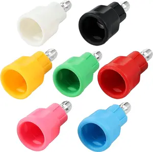 7Pcs Pressure Washer Nozzle Guard with Upgraded Rubber Protector Cover Stainless Steel Tips 1/4" Quick Connect Orifice 2.5 for Safe Cleaning Durable Rust-Resistant Versatile Spray Patterns