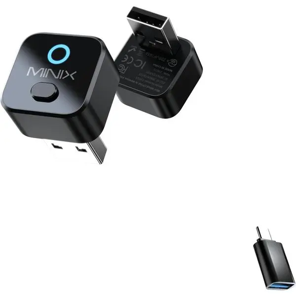 MINIX CA525 Mini Wireless CarPlay & Android Auto Adapter, 2026 Upgraded 2-in-1 Wired to Wireless Dongle, One-Button Switch, Plug & Play USB-A/C, WiFi 6 & Bluetooth 5.4, iOS 10+ & Android 11+