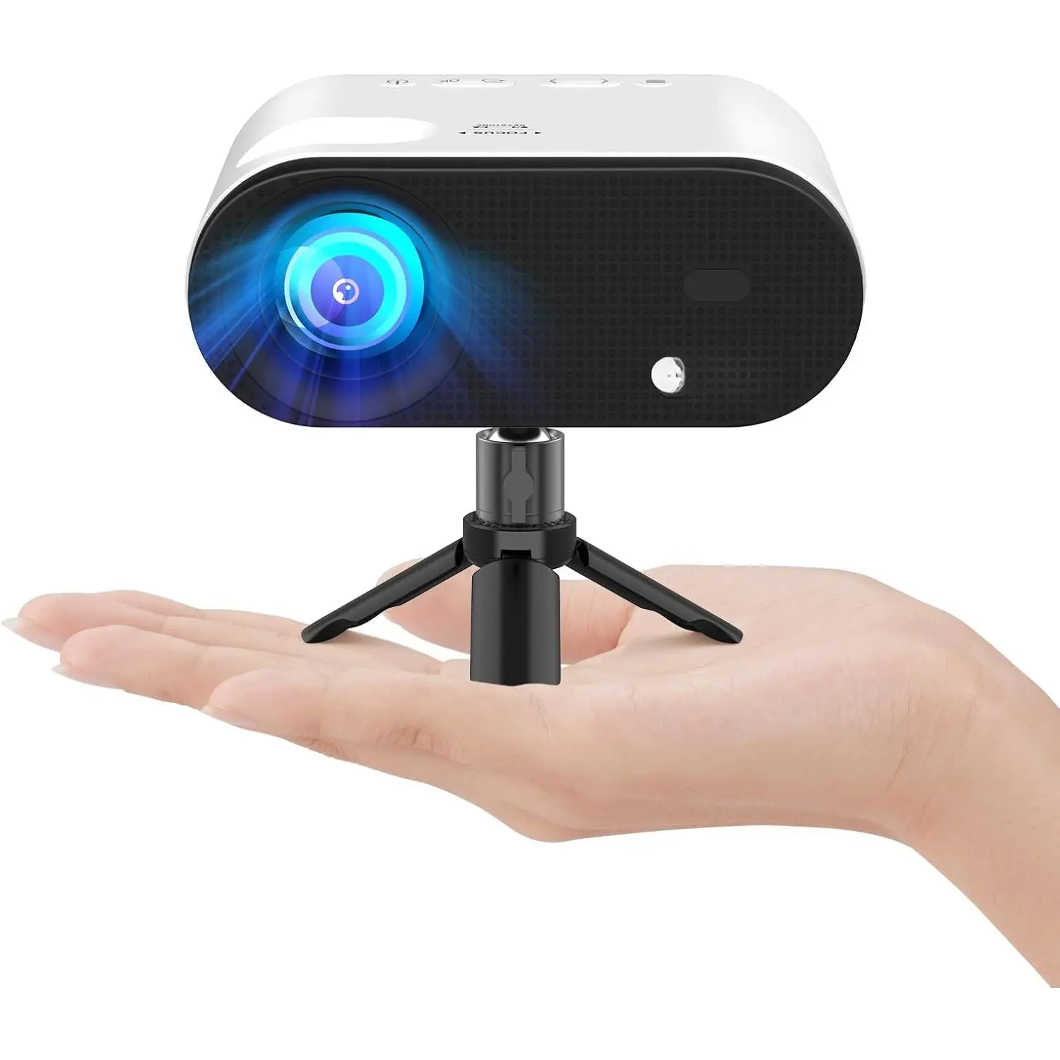 Mini Projector with WiFi and ,  Full HD 1080P Projector, Portable Outdoor Projector with Tripod, Home Theater Movie Phone Projector Compatible with Android/iOS/Windows/TV Stick/HDMI/USB