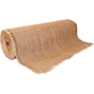 12" x 10yd Fringed Edge No-Fray Burlap Roll = 3-5 DIY Table with Fringed Edges ~ Perfect for Weddings, Placemat, Crafts.Decorate The Mess!