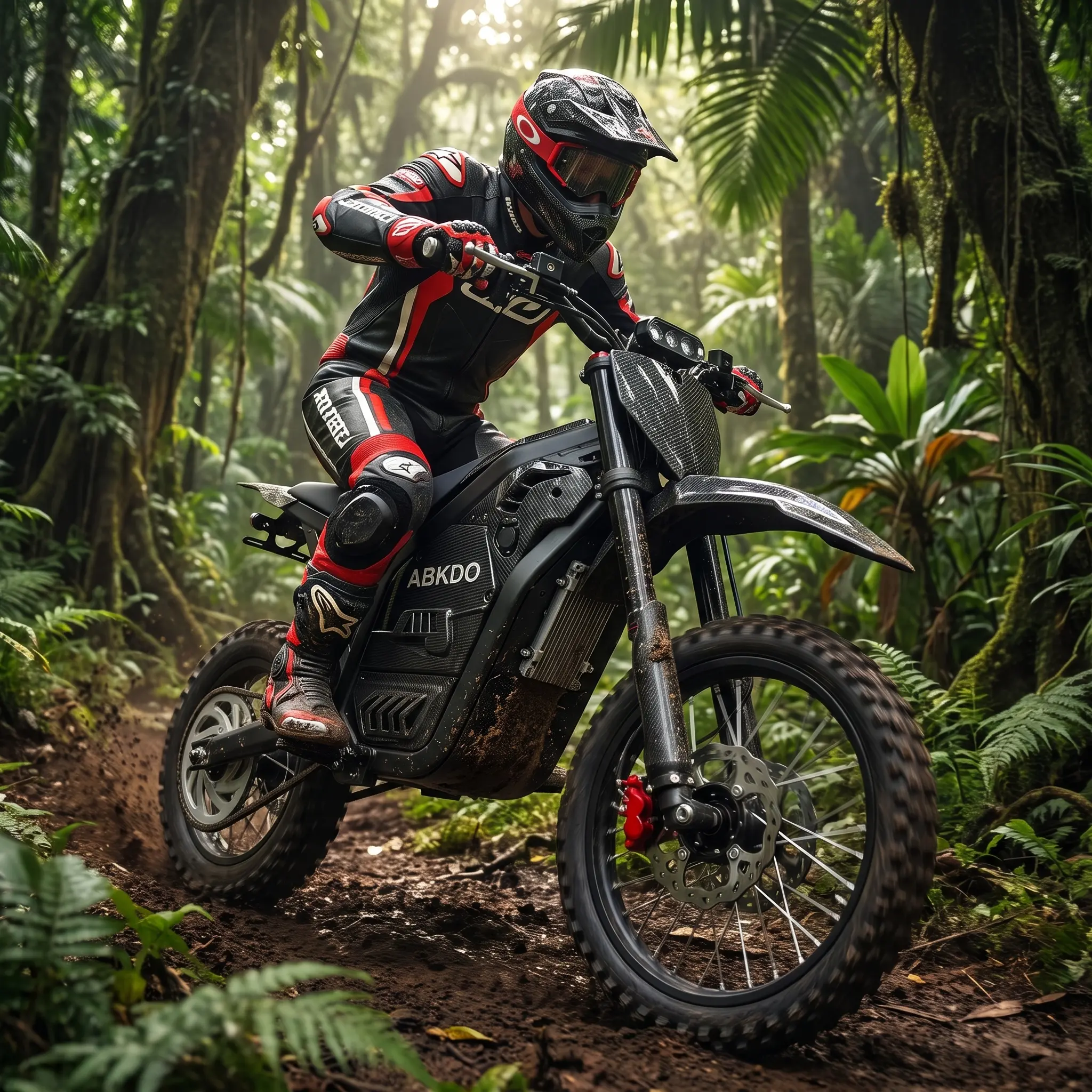 ABK-07 Electric Off-Road Dirt Bike - 4000W High Power Motor, 48V 23Ah Battery, 45 MPH Fast Speed, 40 Miles Range, Dual Suspension, 14/12 Inch Tires for Teens & Adults