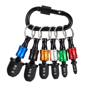 Swaging Tool HVAC Repairing Set with Bit Holder, Portable Copper Swage Tools HVAC Kit with Keychain, Air Conditioner Copper Tube Pipe Expander Drill Bit 1/4'' 3/8'' 1/2'' 5/8'' 3/4'' 7/8'' Black