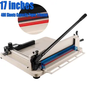 Heavy Duty Paper Cutter 17", Guillotine A3 Paper Cutter, 400 Sheets Capacity Paper Trimmer, Double Safety Protection Durable HSS Blade for Cutting Paper
