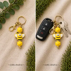 Bee Sweet Beaded Keychain