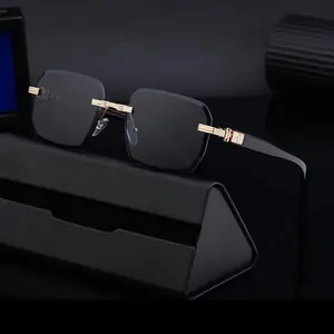 Square Shape Rimless Uv 400 Protection Sunglasses with Multiple Color Shades for All Seasons and Gender glasses usa