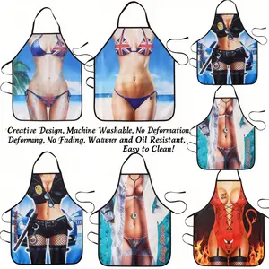 Unisex Fun Cooking Apron, Waterproof Women's Apron, Ideal for Cooking and Handmade Crafts, Prank Design, Sexy Oil-Resistant Apron