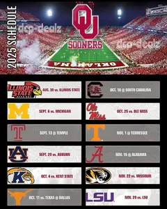 OKLAHOMA SOONERS Football 2025 Schedule FRIDGE MAGNET
