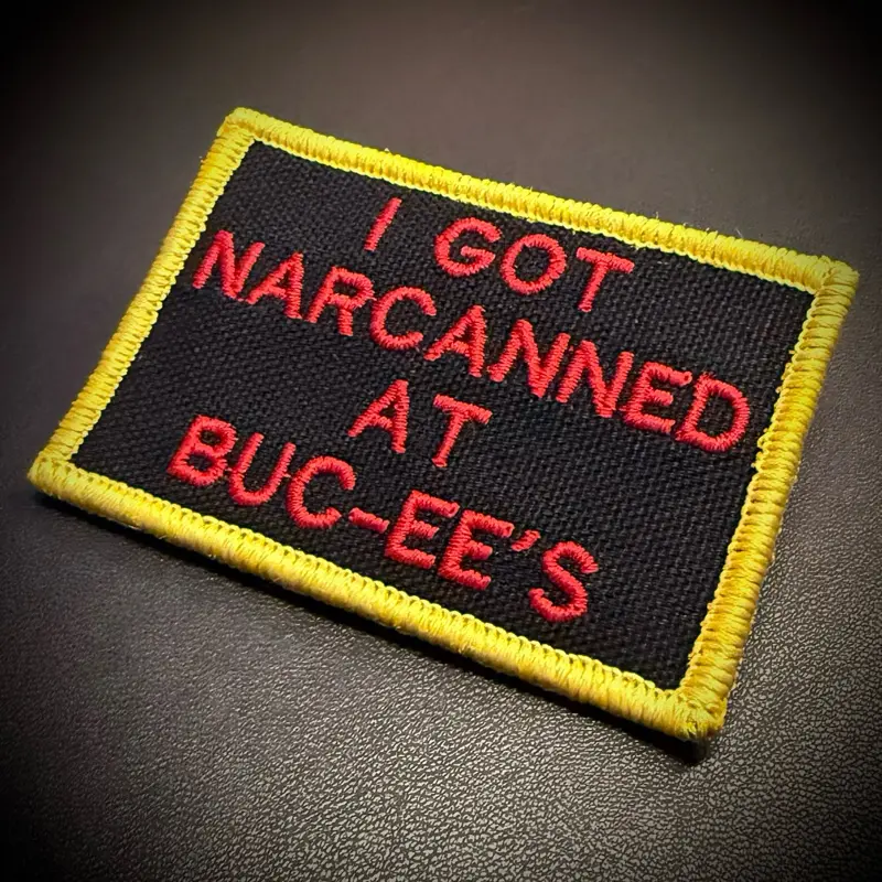 I Got Narcanned at Buc-ee’s Funny Morale Patch 2x3 Inch Hook & Loop Velcro Backed Tactical Patch for Hats, Backpacks, Plate Carriers, Range Bags, Vests & First Responder Gear