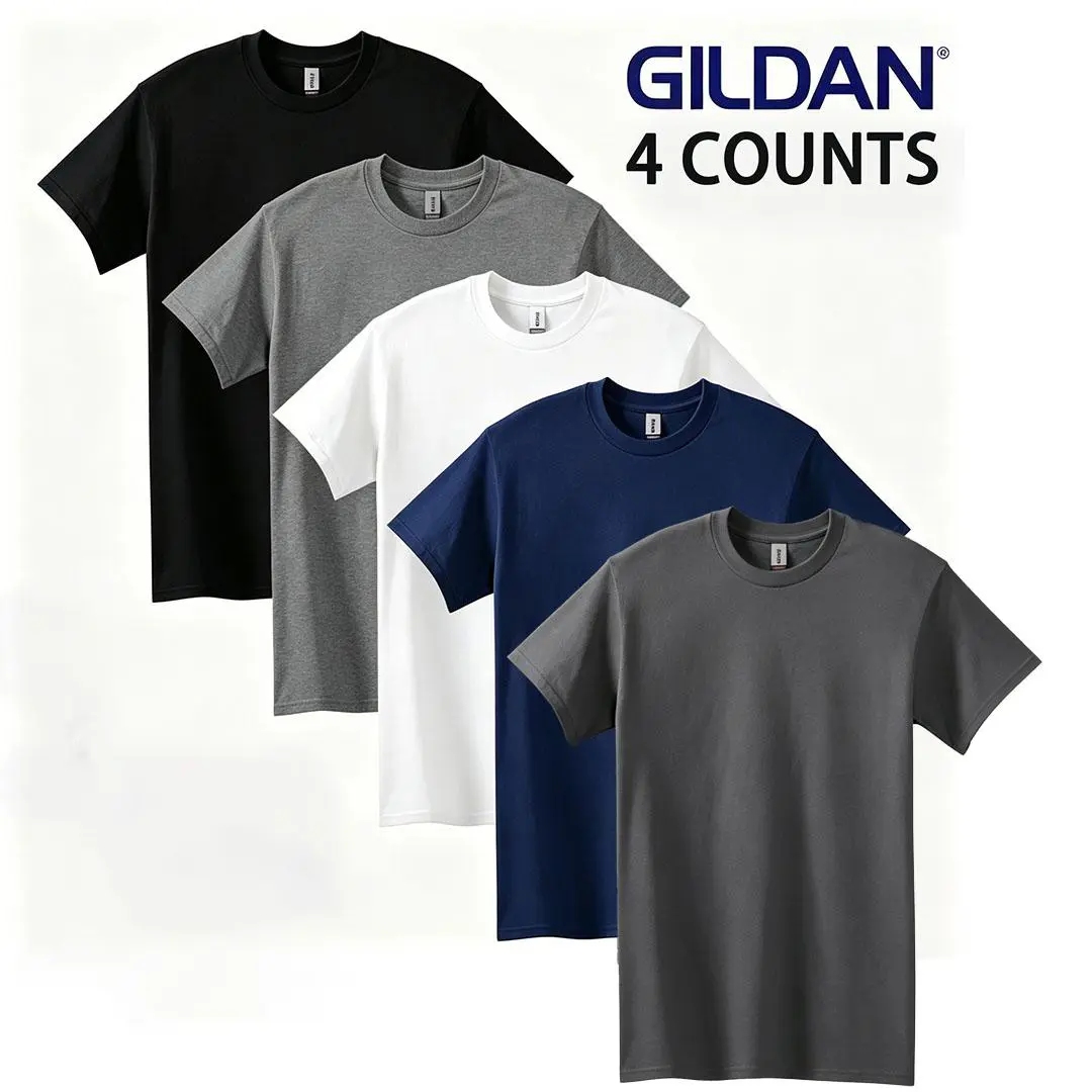 Best Value GILDAN G5000 5 Pack Cotton T Shirts Ultra Soft Crewneck Design Inclusive Sizing from S to 4XL Perfect Fit for All Body Types Breathable Fabric for Daily Use Ideal for Casual Styling or DIY Projects Essential Wardrobe