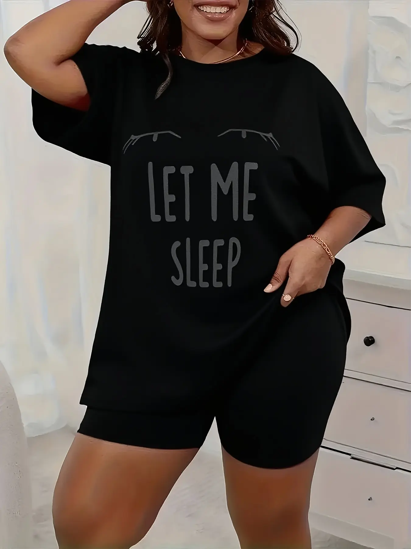 Plus Size - Plus Size - Single Fashion Printed Women'S Top T-shirt| Comfortable and Relaxed, Round Neck, All-Season Suitable, Elegant Casual, Short Sleeve, Vintage Style, Ideal for Christmas Gift