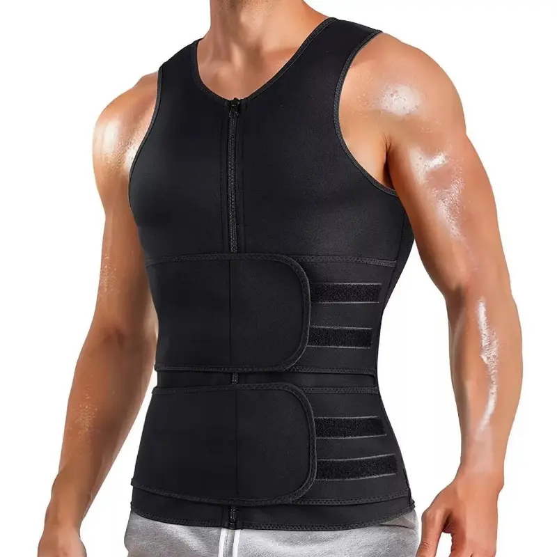 Men's shapewear 1pcs Men's corset Waist Trainer Men Slimming Body Shaper Vest Zipper Velcro Strap Correction Abdomen Tank Top Fitness Shapewear