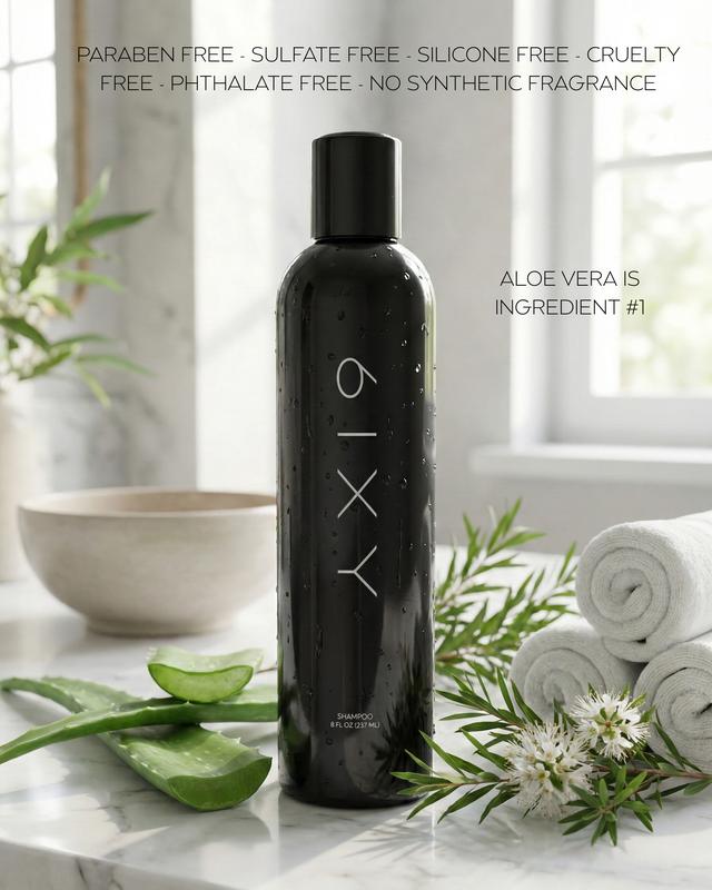 6IXY Soothing Shampoo - Aloe Based, 8 fl oz / 237 ml, Sulfate-Free, Silicone-Free, Paraben-Free, Phthalate-Free, Frizz-Free, Balances Scalp, Strengthens Hair, Reduces Flaking