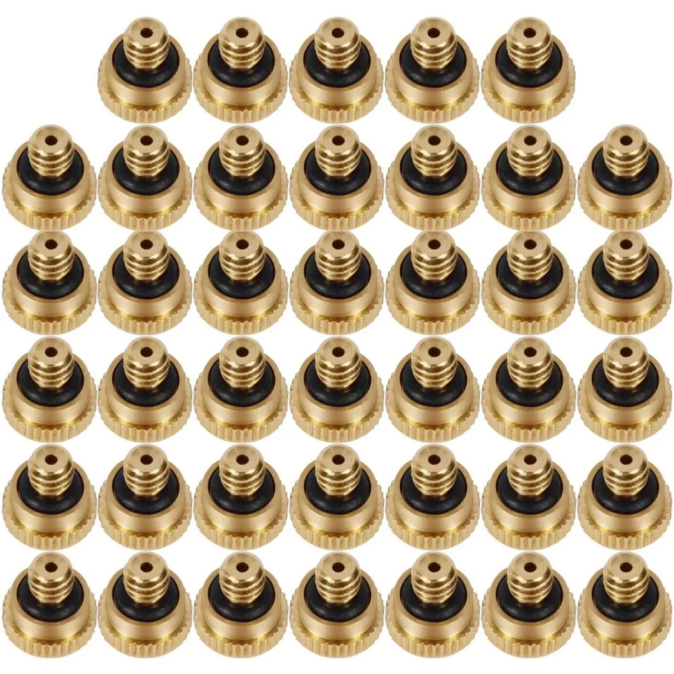 0.016" Orifice (0.4mm) Thread UNC 10/24 Brass Misting Nozzles Low  Atomizing Misting Sprayer Water Hose Nozzle for Greenhouse, Landscaping, Outdoor Cooling Mister System (40PCS)