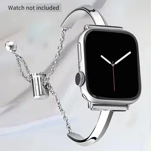 Women's Durable Metal Watch Band, Elegant Fashion Bracelet Strap, Wearable Stylish Tech Accessories for 38/40/41mm & 42/44/45/46/49mm Smart Watches
