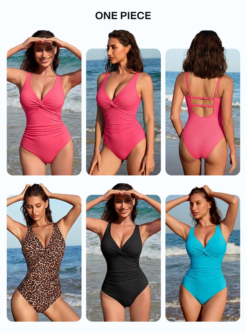 Lilylove 2026 New Swimsuit Women's Sculpting One Piece Ruched Cross-Front Tummy Tucking Slimming Snatched Waist Shapewear Bathing Suit Swimwear Swimming Beach The Twist Front Collection Tankini Swimdress