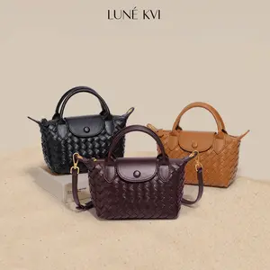 LUNÉ KVI Best Selling Classic French Vintage Handwoven Mini Dumpling Bag Elegant Minimalist Handbag Fashionable Crossbody Shoulder Bag for Women