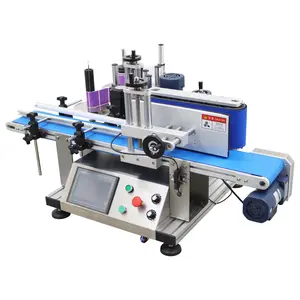 Yokoma 110V  LT-150 Automatic Desktop Conveyor Round Bottle High Speed Labeling Machine, precise wrap sticker applicator for glass plastic jars