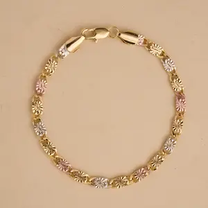 Meraki Women's Color-Block Geometric Chain Bracelet - Versatile Artificial Gemstone Bracelet for Everyday Wear, Bracelets