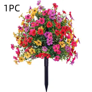 1 Pc Outdoor Artificial Flowers Topiary Ball, UV-Resistant Artificial Green Plants Boxwood with Ground Spikes, for Decorating Home patios, porches, and courtyards, Artificial Shrubs, Artificial Plants