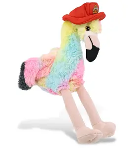 PLUSH FIREMAN - SUPER-SOFT PLUSH - RAINBOW FLAMINGO 8"