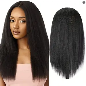 1pc 30 inch Yaki  Wig Synthetic Wig  Front Lace Yaki Wig 30 inch On clearance! Some slight creases may be present, but easily fixed with a low-heat hair dryer or a flat iron at 70–90°C-up and great value!