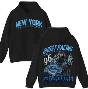 Ghost Racing New York Hoodie, 96 Champions Graphic Pullover for Speed Fans, Retro Racing Streetwear Sweatshirt with Bold Design graphic hoodies