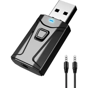 KDO USB Bluetooth Adapter for Car, Bluetooth Transmitter Receiver Plug & Play, 3.5mm AUX Wireless Audio Adapter for TV, Headphone, PC, Stereo