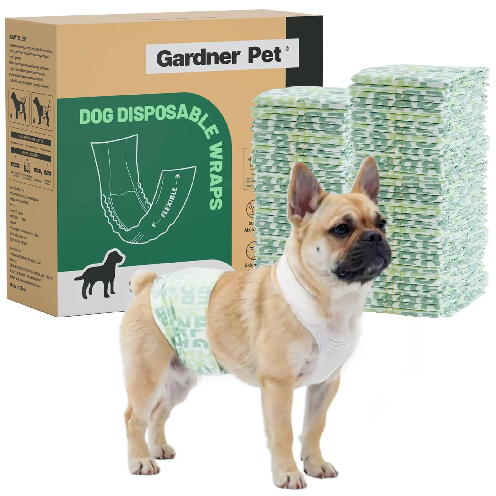 Gardner Pet Male Dog Diapers Disposable Male Dog Wraps