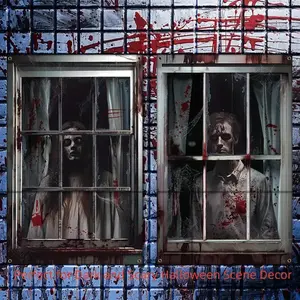 Halloween Window Decorations, Scary Skull Silhouettes, Indoor Outdoor Party Decor, No Power Needed, Spooky Home Decoration