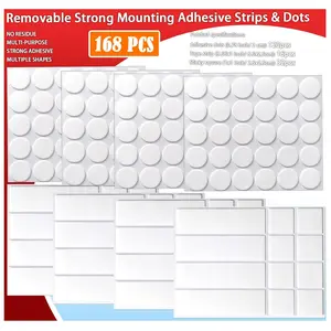 Double Sided Tape for  Picture Poster Decorations, Removable  Mounting Adhesive Strips Dots for Balloon, Photo, Art Craft, Party Supplies