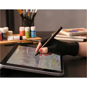 Breathable Sweatproof Graphics Gloves for Drawing Tablets, Reusable Anti-Smudge Finger Sleeves for Digital Art, Touchscreen Compatible & Washable Hand Protectors