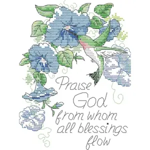 Cross Stitch Kits, Quotes Praise God from Whom All Blessings Flow Easy Patterns Cross Stitching Embroidery Kit Supplies Christmas, Stamped or Counted (Praise God, Counted)